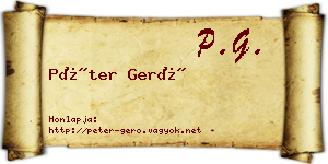 Péter Gerő névjegykártya