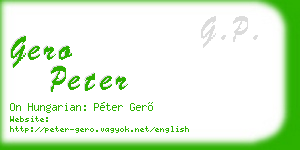 gero peter business card