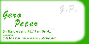 gero peter business card